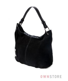 Купить сумку-мешок женскую черную из натуральной замши онлайн в интернет-магазине в Украине - арт.1575